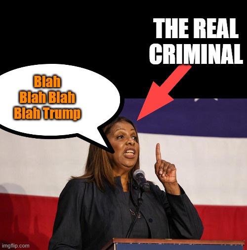 Big Tish, they'll call her in the joint. She will not do well with her loud bigmouth. | THE REAL CRIMINAL; Blah Blah Blah Blah Trump | made w/ Imgflip meme maker