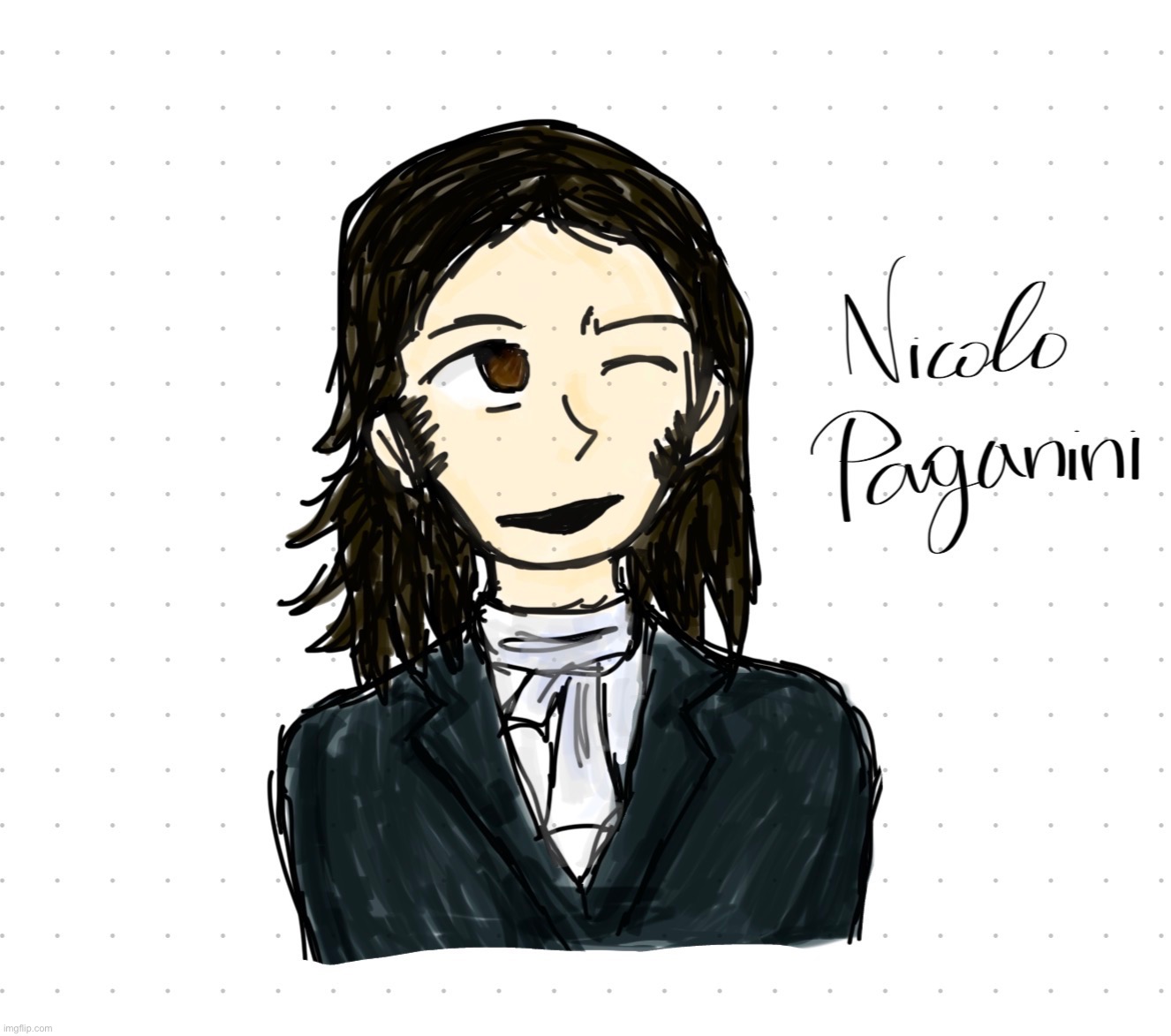 Drew paganini idk | image tagged in nicolo paganini,drawing,composers,classical music | made w/ Imgflip meme maker