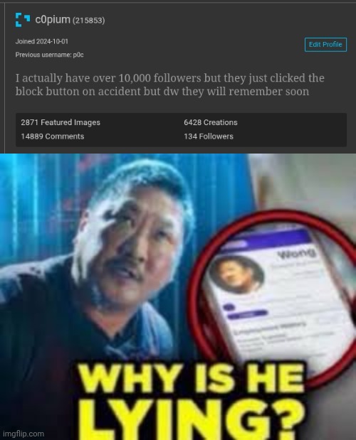 image tagged in why is he lying | made w/ Imgflip meme maker