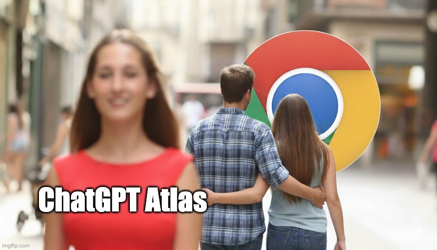 Nice try OpenAI | ChatGPT Atlas | image tagged in google,chatgpt | made w/ Imgflip meme maker