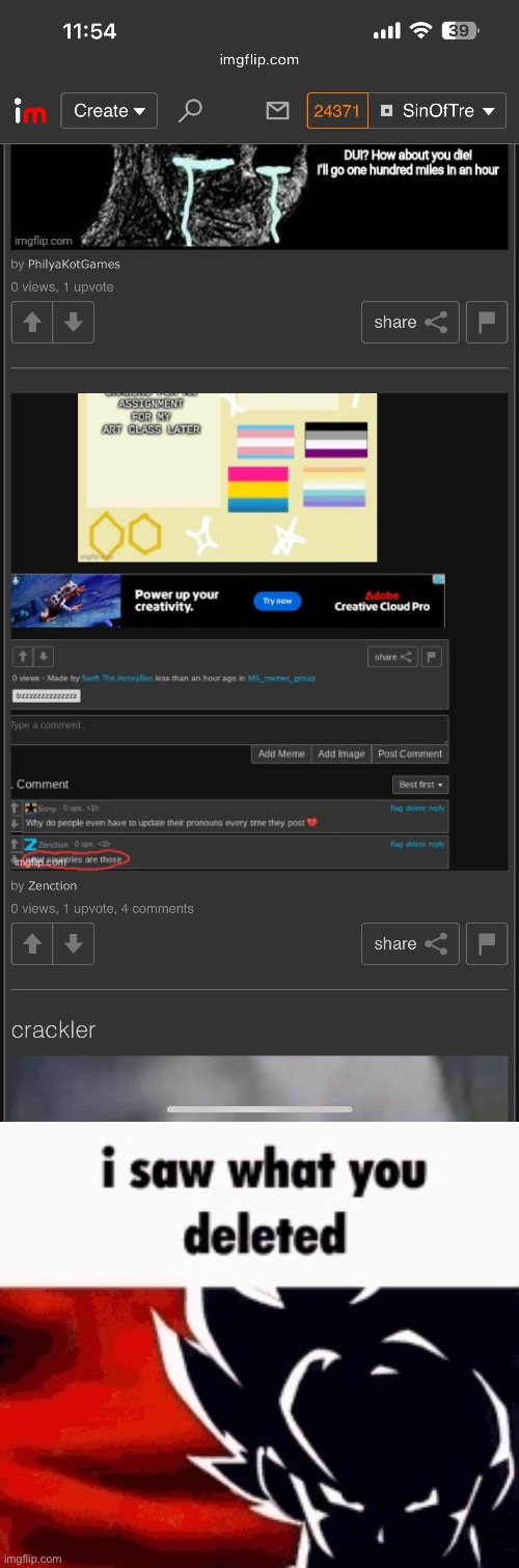 image tagged in i saw what you deleted | made w/ Imgflip meme maker