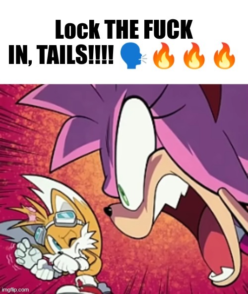 Lock THE FUCK IN, TAILS!!!! | image tagged in lock the fuck in tails | made w/ Imgflip meme maker