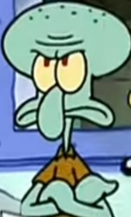 Grumpy Squidward crossed arms Blank Meme Template