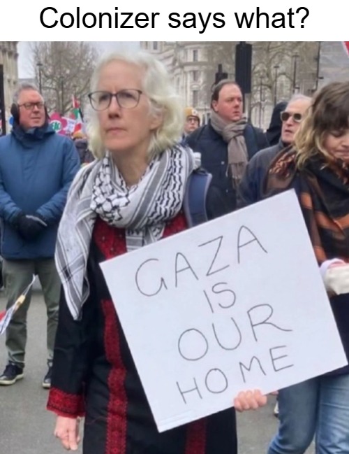 Colonizer says what? | image tagged in irony,funny,politics,palestine | made w/ Imgflip meme maker