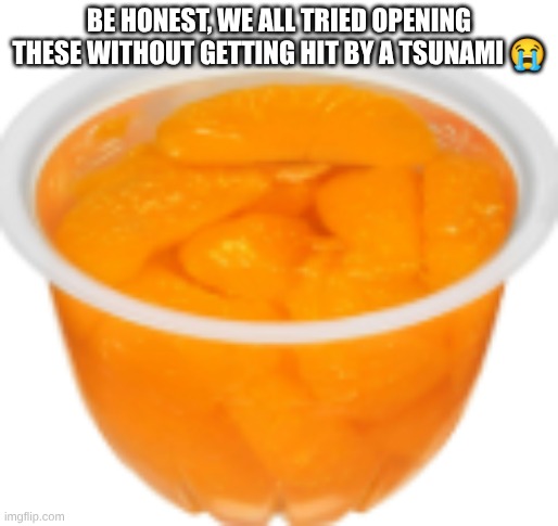 Orange cup | BE HONEST, WE ALL TRIED OPENING THESE WITHOUT GETTING HIT BY A TSUNAMI 😭 | image tagged in orange | made w/ Imgflip meme maker