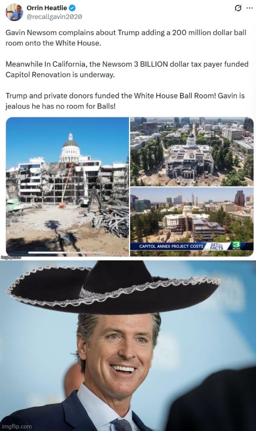 Greasy Gavin Newsom soaks taxpayers again. | image tagged in gavin newsom,trump bill signing,penis jokes,envy | made w/ Imgflip meme maker