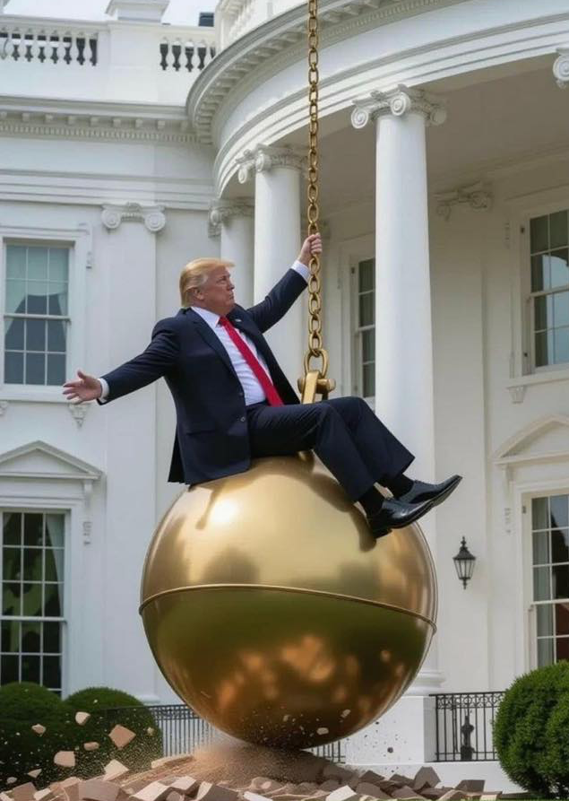 Trump wrecking ball Blank Meme Template