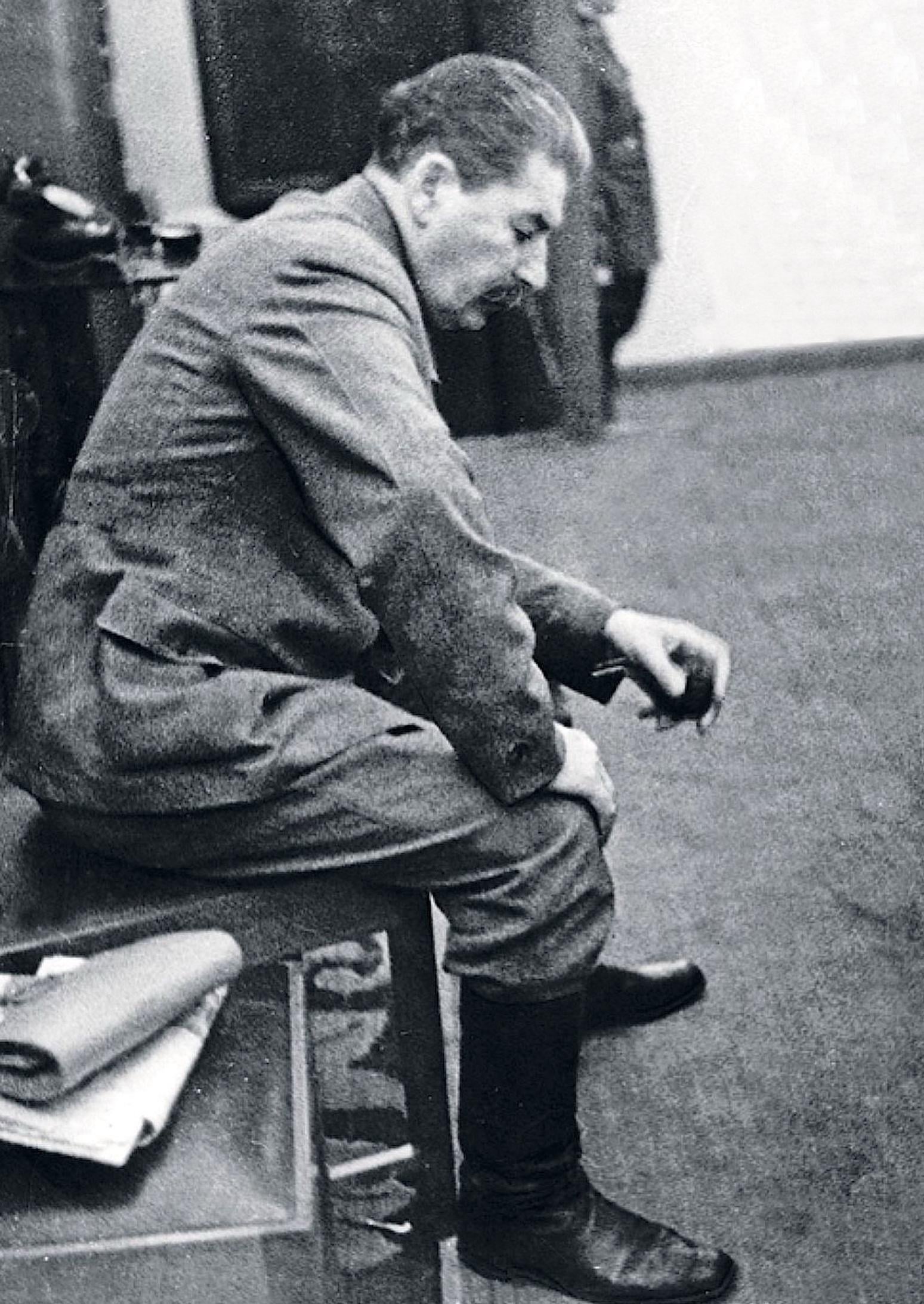 Stalin sad sitting Blank Meme Template