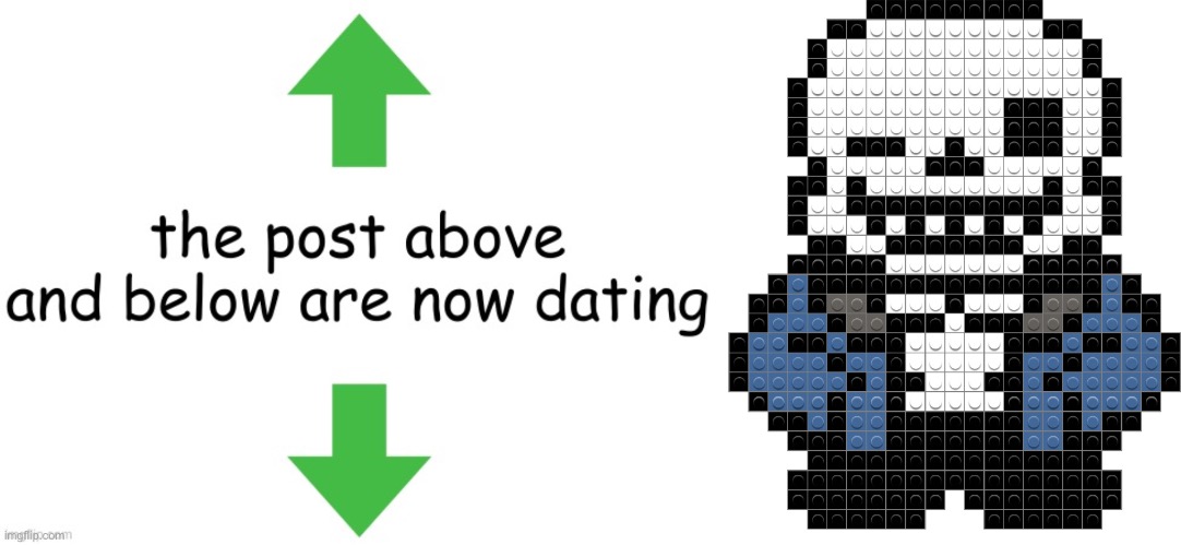 image tagged in the post above and below are now dating | made w/ Imgflip meme maker