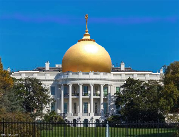 Royal Sultan King Trump gets his Golden dome plans made | image tagged in royal sultan king trump gets his golden dome plans made,people have wanted a golden dome om the white house fot years | made w/ Imgflip meme maker
