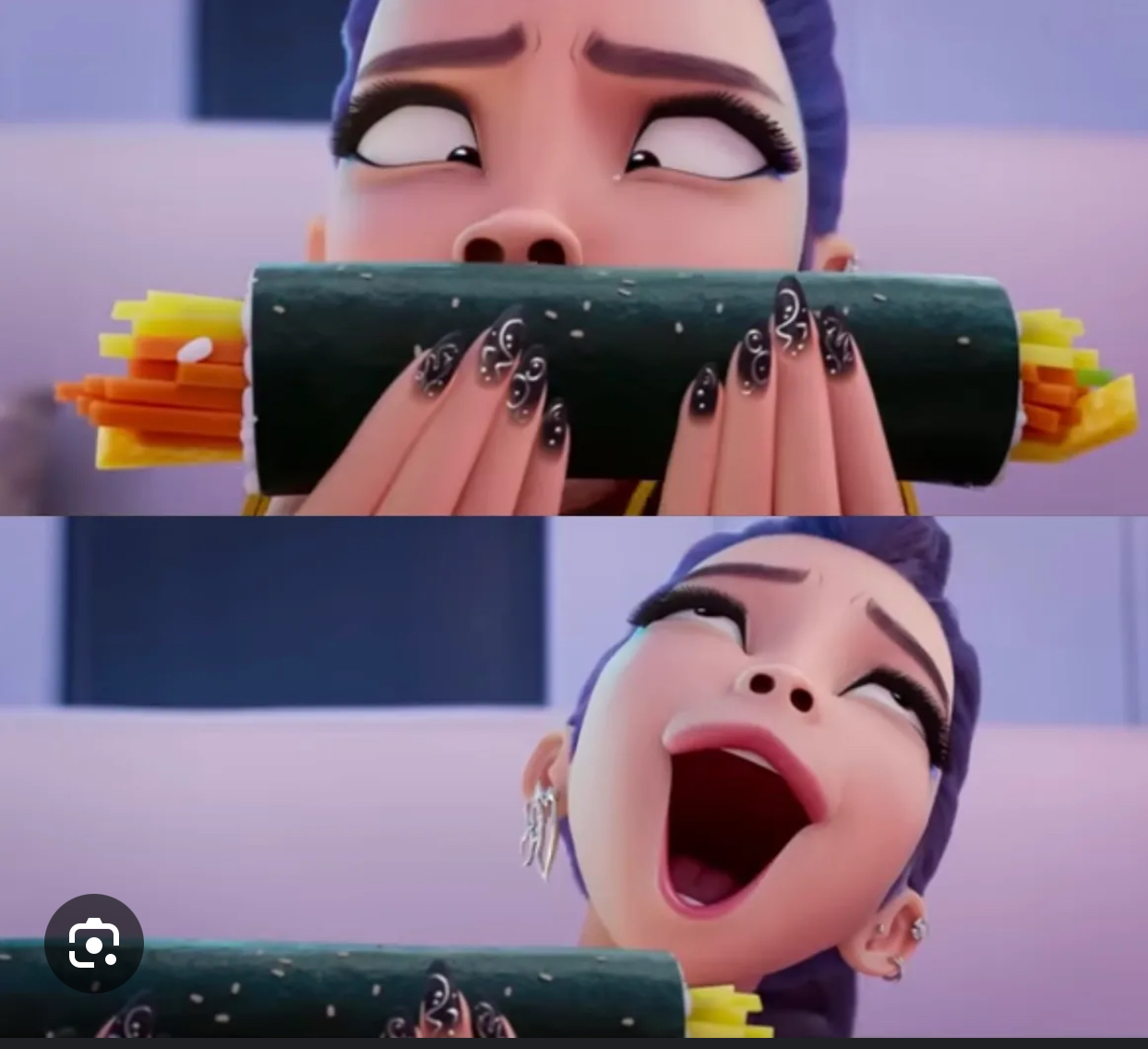 Rumi sniffing food Blank Meme Template