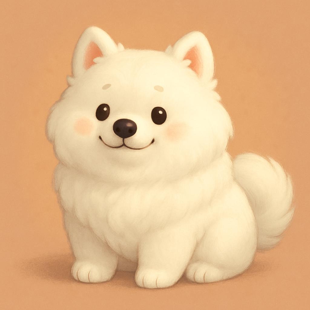 cute chubby white dog Blank Meme Template