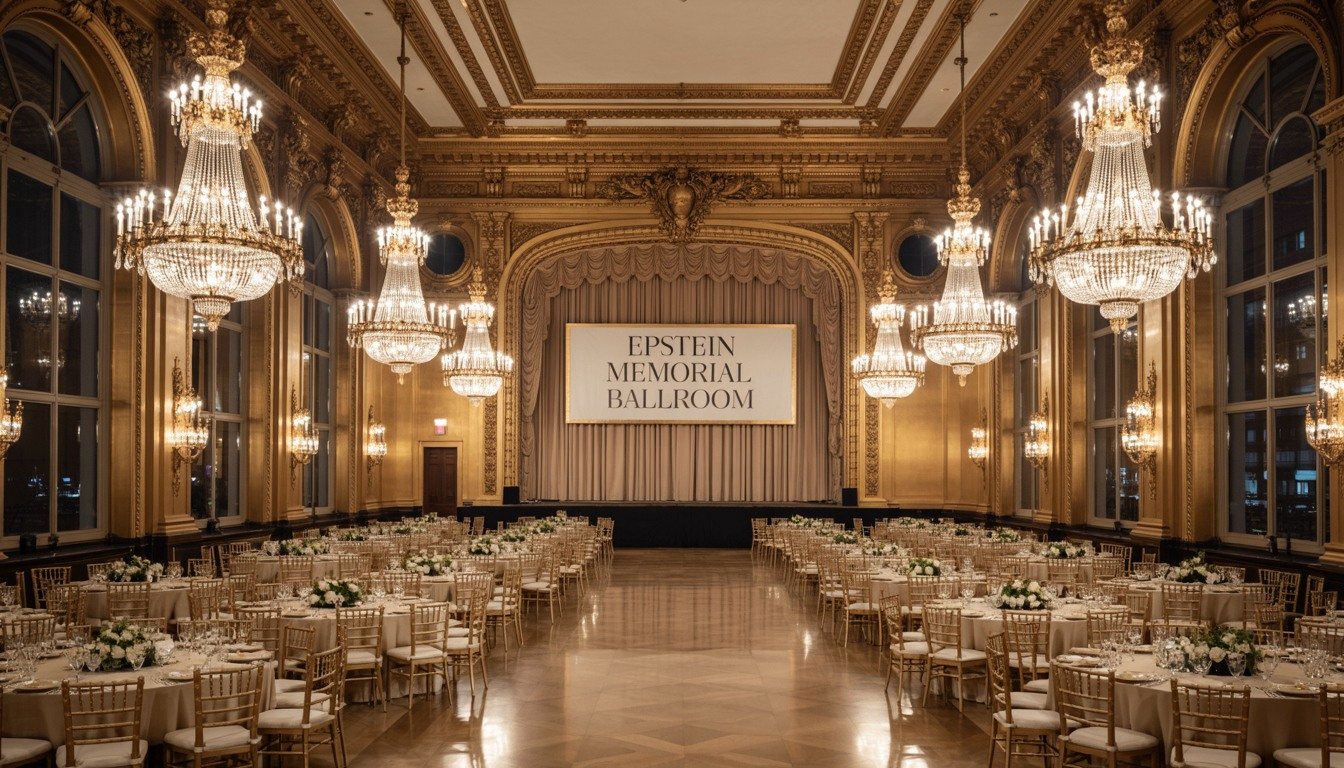 The Jeffrey Epstein Memorial Ballroom, built by his bestie Trump Blank Meme Template