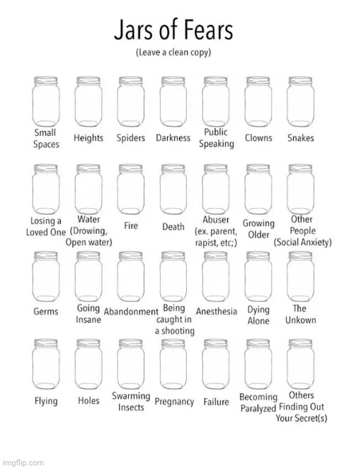 I'm A brave boy(Note: Mark's stupidity makes it to where he has almost no fear) | image tagged in jar of fears clear version | made w/ Imgflip meme maker