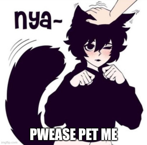 Nyaaa~ | PWEASE PET ME | image tagged in catboy nyaa | made w/ Imgflip meme maker