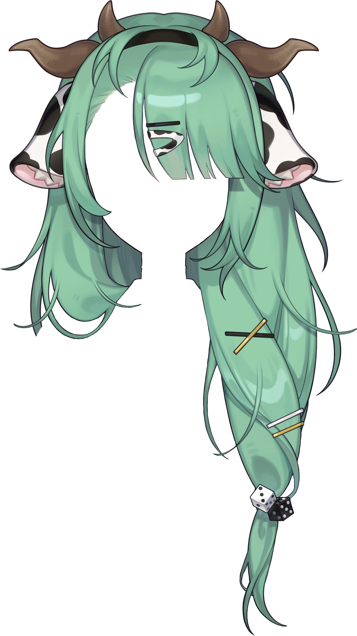 Vtuber Crelly Transparent Long Hair Blank Meme Template