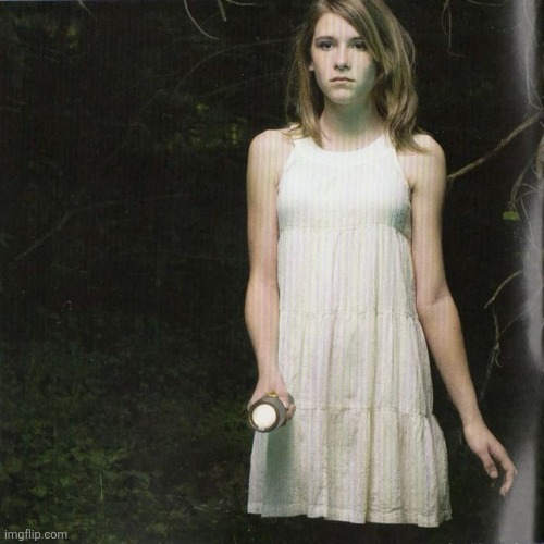 Girl seeing a guy holding the omnious white cube | made w/ Imgflip meme maker