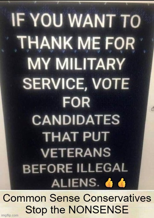 Reality Check | 👍👍; Common Sense Conservatives
Stop the NONSENSE | image tagged in liberals vs conservatives,americans,military,first,illegals,wait that's illegal | made w/ Imgflip meme maker