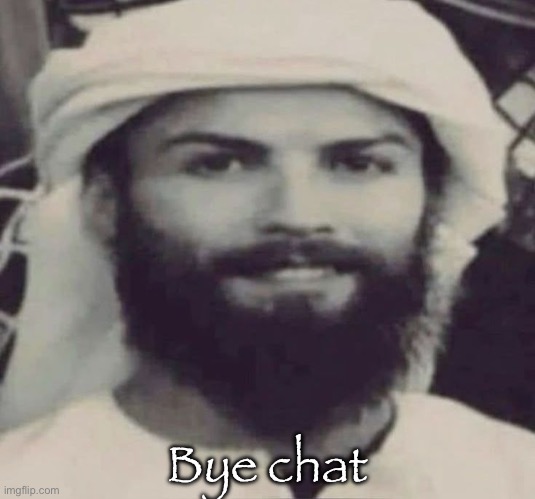 Muslimano Ronaldo | Bye chat | image tagged in muslimano ronaldo | made w/ Imgflip meme maker