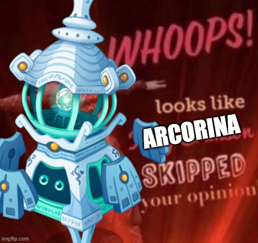 WHOOPS! Looks like, King Crimson skipped your opinion. | ARCORINA | image tagged in whoops looks like king crimson skipped your opinion | made w/ Imgflip meme maker