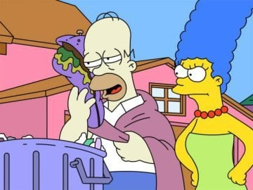 Simpsons - Homer Mad at Sandwich Blank Meme Template