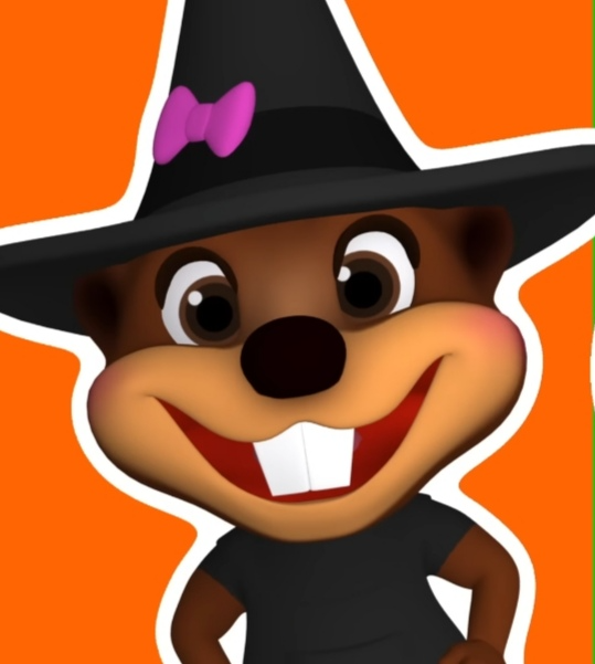 Betty the beaver wearing a witch costume Blank Meme Template