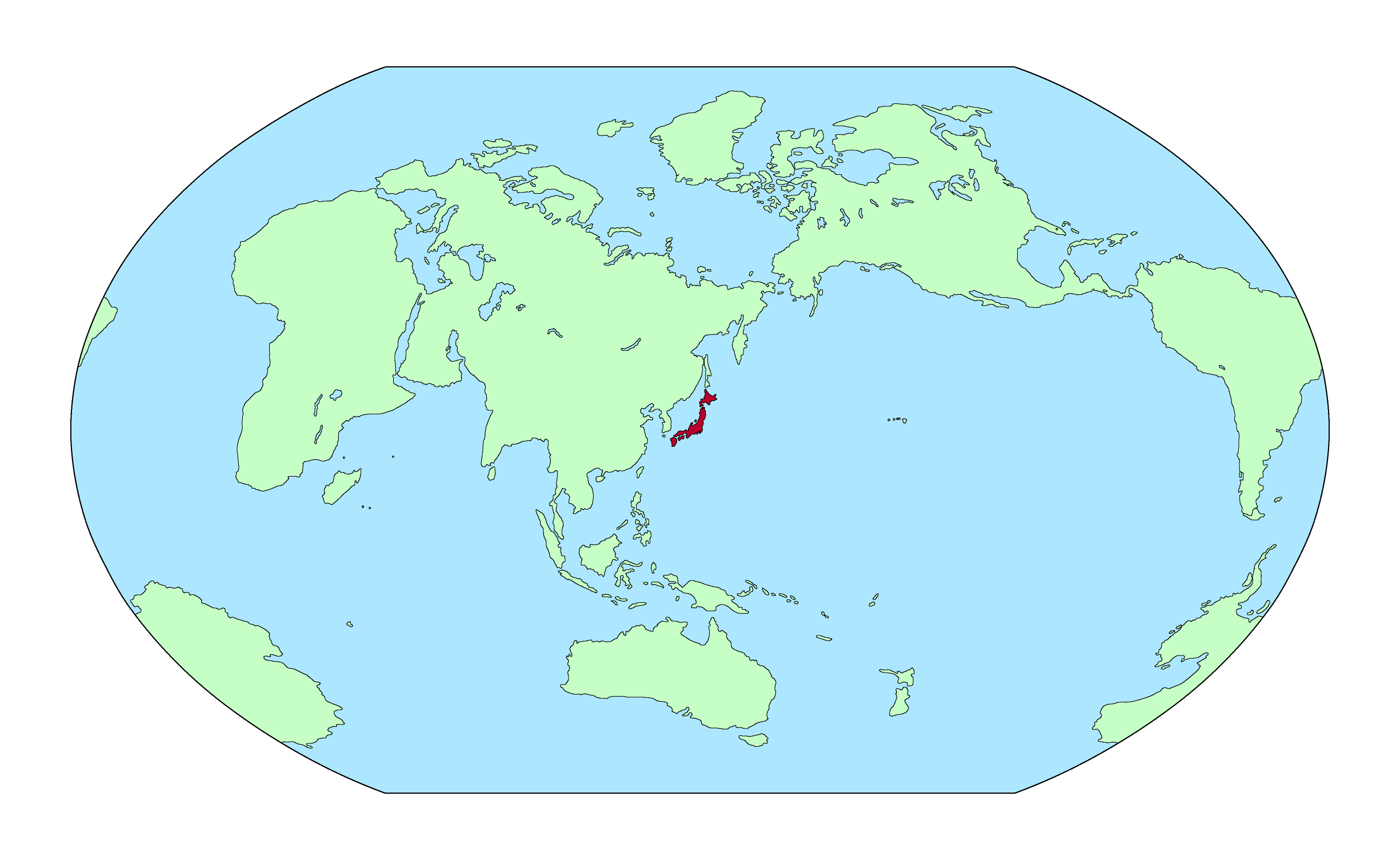 World map highlighting Japan Blank Meme Template