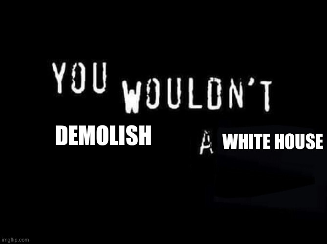 Demolish a White House | DEMOLISH; WHITE HOUSE | image tagged in you wouldn t x a y | made w/ Imgflip meme maker