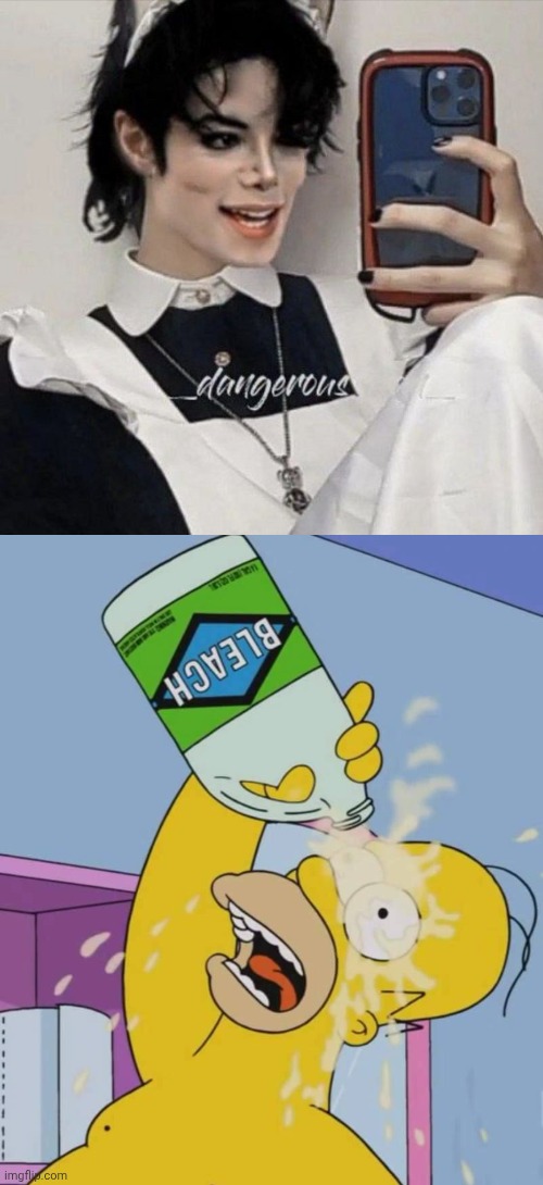 WHY WOULD THEY DISRESPECT THE KING OF POP | image tagged in homer with bleach,michael jackson,cursed image,but why why would you do that,noooooooooooooooooooooooo | made w/ Imgflip meme maker