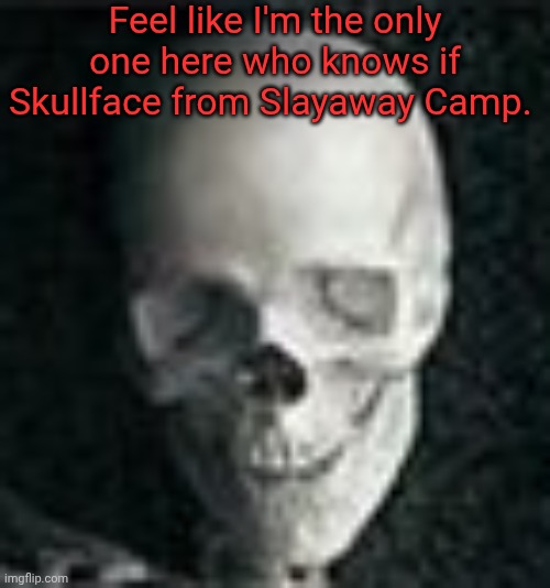 You will know Broccoli. | Feel like I'm the only one here who knows if Skullface from Slayaway Camp. | image tagged in skull | made w/ Imgflip meme maker