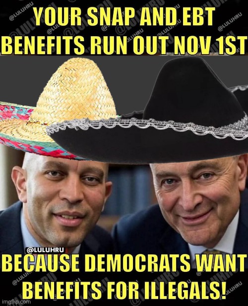 No food stamps thanks to Sombrero Kings | image tagged in blank no watermark,chuck schumer,shutdown | made w/ Imgflip meme maker