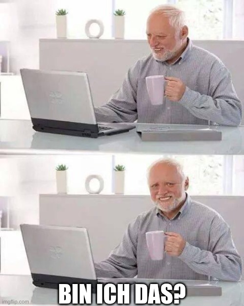 Hide the Pain Harold Meme | BIN ICH DAS? | image tagged in memes,hide the pain harold | made w/ Imgflip meme maker
