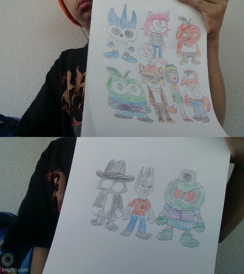 All my OCs! ( Not including Franky's true form ) | image tagged in drawings,drawing,ocs | made w/ Imgflip meme maker