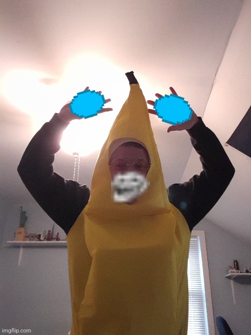 Big Shot Banana is now alive!!!! | image tagged in it's alive,deltarune,halloween costume | made w/ Imgflip meme maker