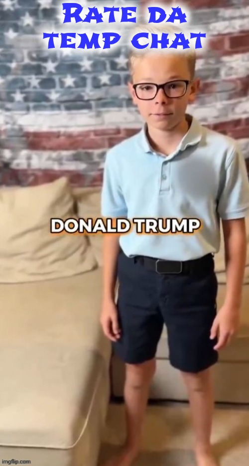DONALD TRUMP | Rate da temp chat | image tagged in donald trump | made w/ Imgflip meme maker