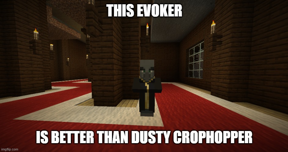 Evoker | THIS EVOKER; IS BETTER THAN DUSTY CROPHOPPER | image tagged in evoker | made w/ Imgflip meme maker