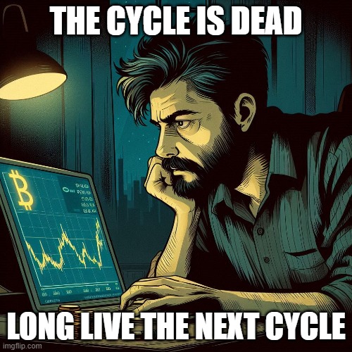 Uptober | THE CYCLE IS DEAD; LONG LIVE THE NEXT CYCLE | image tagged in bitcoin | made w/ Imgflip meme maker