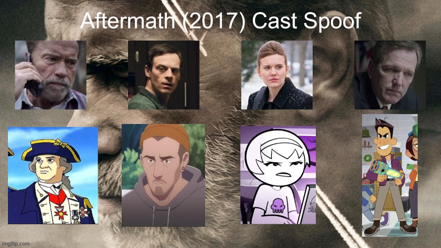 Credit to Waldness Topic International for this used | image tagged in meme,memes,spoof cast,aftermath,characters,roles | made w/ Imgflip meme maker