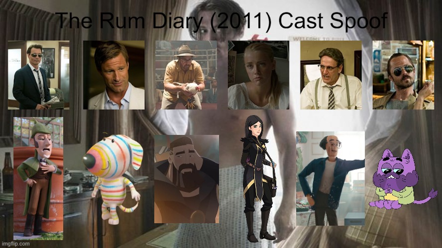 Credit to Waldness Topic International for this used | image tagged in meme,memes,spoof cast,the rum diary,characters,roles | made w/ Imgflip meme maker