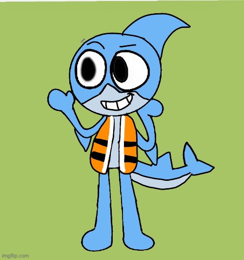 Here's My oc | image tagged in oc,drawing,art,finn,finn the shark,shark | made w/ Imgflip meme maker