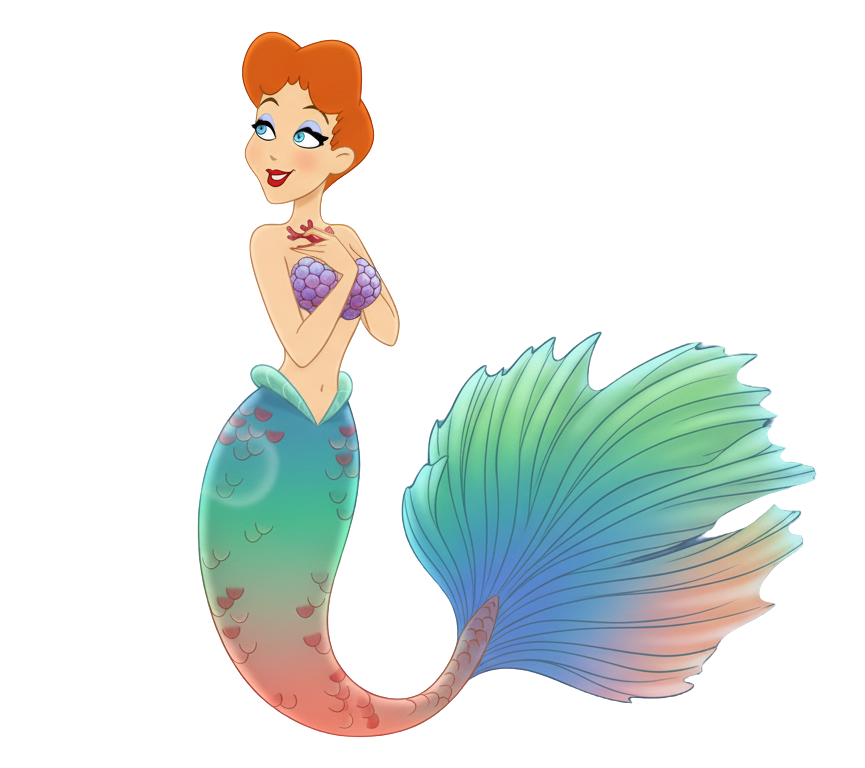 mermaid red Blank Meme Template