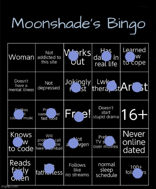 buh | image tagged in moonshade's bingo | made w/ Imgflip meme maker
