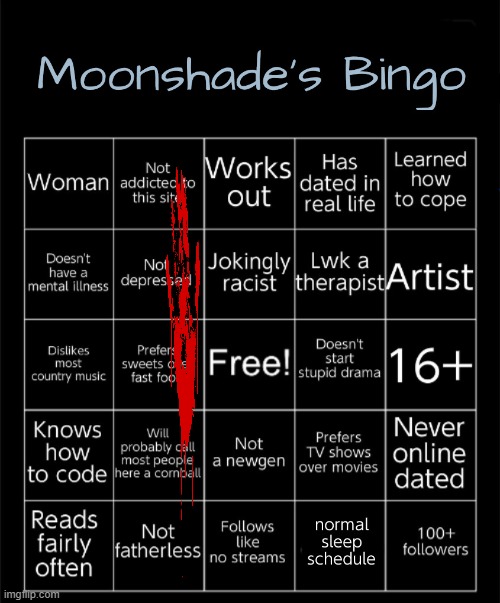 Moonshade's Bingo | image tagged in moonshade's bingo | made w/ Imgflip meme maker