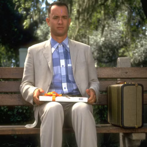 Forest Gump bus stop Blank Meme Template