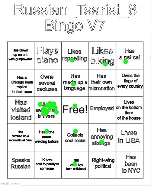 Russian_Tsarist_8 Bingo V7 | image tagged in russian_tsarist_8 bingo v7 | made w/ Imgflip meme maker