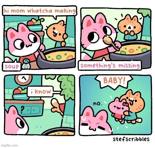 image tagged in mom,soup,cooking,ingredient,baby,no | made w/ Imgflip meme maker