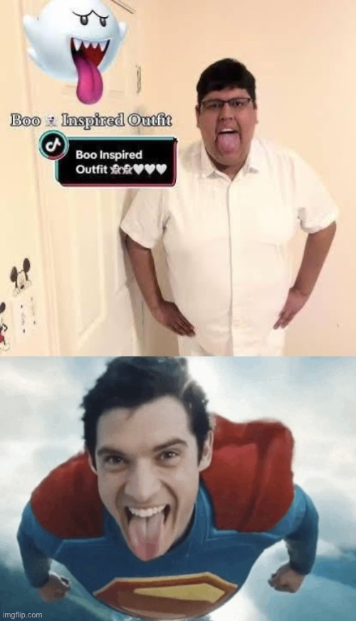 image tagged in superman tongue meme | made w/ Imgflip meme maker