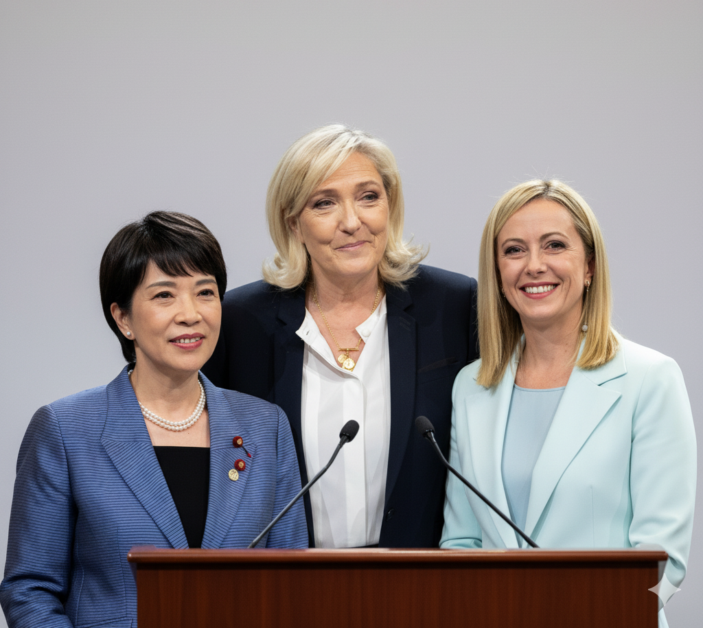 Sanae Takaichi Marine Le Pen Georgia Meloni Blank Meme Template