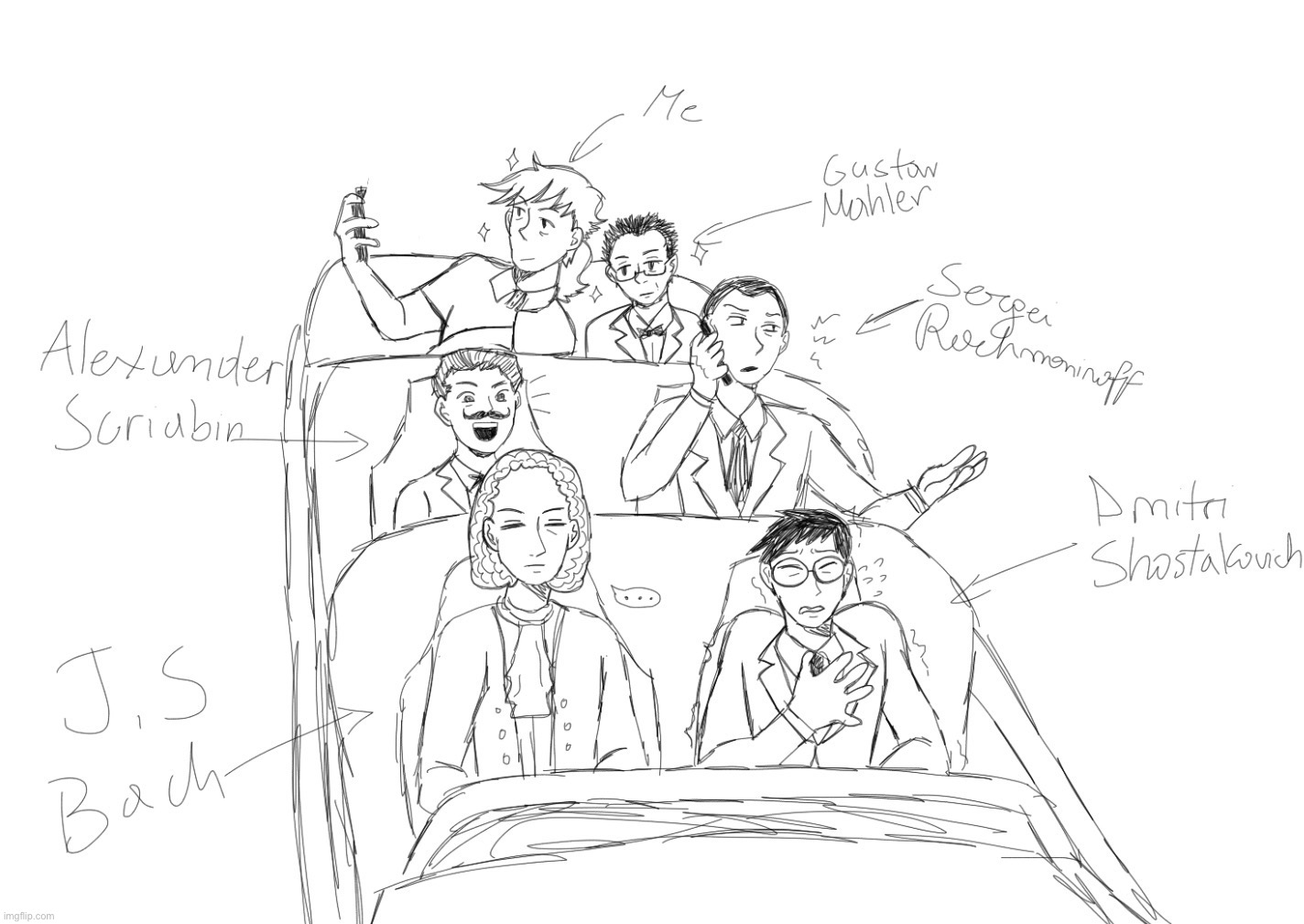 Might colour later | image tagged in composers,classical music,drawing,dea | made w/ Imgflip meme maker