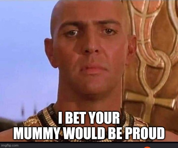 Me watching x | I BET YOUR MUMMY WOULD BE PROUD | image tagged in me watching x | made w/ Imgflip meme maker